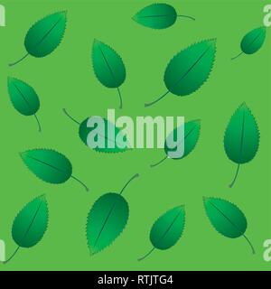 Nahtlose eco Hintergrund mit grünen frische Blätter, Vektor, Abbildung Stock Vektor