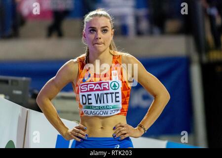 Glasgow, UK. 01 Mär, 2019. DE WITTE Lisanne NED während des Tages eine der Europäischen Leichtathletik Indoor Championships 2019 im Emirates Stadion in Glasgow, Schottland, Vereinigtes Königreich. 1.03.2019 Credit: Cronos/Alamy leben Nachrichten Stockfoto