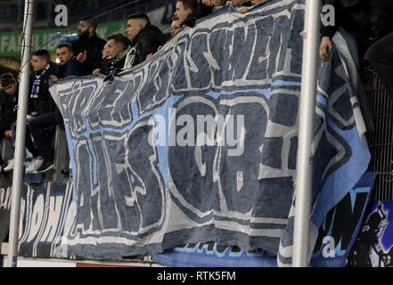 Duisburg, Deutschland. 01 Mär, 2019. firo: 01.03.2019 Fußball, 2. Bundesliga, Saison 2018/2019 MSV Duisburg - 1. FC Magdeburg Banner: Alles zur Liga geben!!! | Verwendung der weltweiten Kredit: dpa/Alamy leben Nachrichten Stockfoto