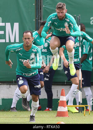 Sao Paulo, Brasilien. 2. März 2019. SÃO PAULO, SP - 02.03.2019: TREINO TUN PALMEIRAS - Der Spieler Guerra, von SE Palmeiras, während der Ausbildung, bei der Fußball-Akademie. (Foto: Cesar Greco/Fotoarena) Credit: Foto Arena LTDA/Alamy leben Nachrichten Stockfoto