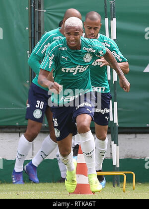 Sao Paulo, Brasilien. 2. März 2019. SÃO PAULO, SP - 02.03.2019: TREINO TUN PALMEIRAS - Der Spieler Deyverson, von SE Palmeiras, während der Ausbildung, bei der Fußball-Akademie. (Foto: Cesar Greco/Fotoarena) Credit: Foto Arena LTDA/Alamy leben Nachrichten Stockfoto