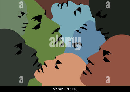 Menschliche silhoutte druckbare Illustration Stockfoto