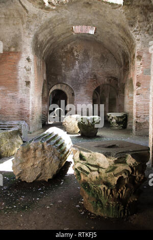 Untergrund Der Flavischen Amphitheater in Pozzuoli, der drittgrößte römische Amphitheater in Italien. Stockfoto