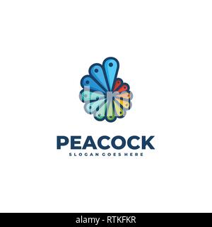 Abstrakte peacock Blume Tanz logo mit mehreren Farben geeignet für kreative Industrie, Multimedia, Entertainment, Ausbildungen, Shop, und alle damit verbundenen b Stock Vektor