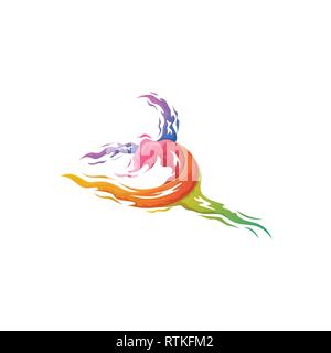 Abstrakte Frauen tanzen Logo mit mehreren Farben geeignet für kreative Industrie, Multimedia, Entertainment, Ausbildungen, Shop, und alle damit verbundenen Unternehmen Stock Vektor