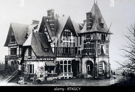 Schloss in Spa, die Kaiser floh. Dieses Schloss in Spa war die Heimat der Kaiser in der letzten Phase des Krieges. Hier schrieb er seine Abdankung und seine unvergesslichen Flug nach Holland starten kann. 1918-1919 Stockfoto