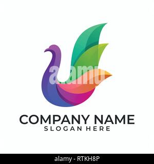Abstrakte designs Vogel illustration Vektor Vorlage. Geeignet für kreative Industrie, Multimedia, Entertainment, Ausbildungen, Shop, und alle damit verbundenen Busin Stock Vektor