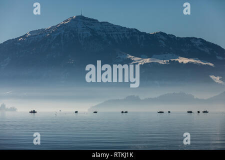 Die Rigi von Zug mit über den Zugersee, Schweiz Stockfoto