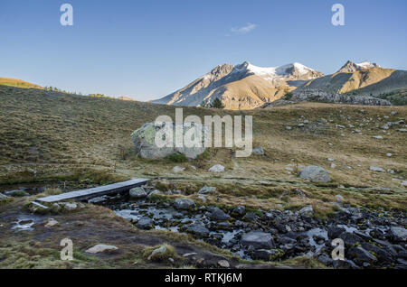 Die Natur in der Nähe von Allos See in den französischen Alpen Stockfoto