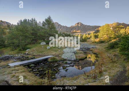 Die Natur in der Nähe von Allos See in den französischen Alpen Stockfoto