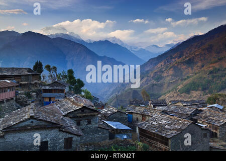 Shikha Dorf in der Annapurna Region Nepal Stockfoto