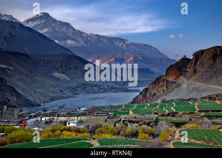 Blick von Kagbeni, Mustang, Nepal Stockfoto