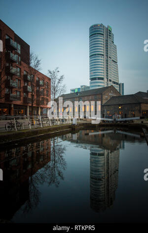 Bridgewater vom Granary Wharf, Leeds, West Yorkshire, Großbritannien Stockfoto