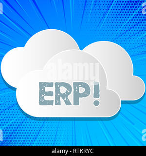 Wort schreiben Text Erp. Business Konzept für Enterprise resource planning mit automatisieren Back-Office-Funktionen Stockfoto