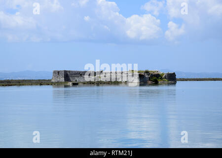 Ali Pasha Burg, Festung auf Sea Island. Buthrotum, Albanien. Stockfoto