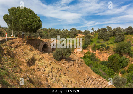 Theater, Ruinen der antiken Nysa am Maeander, Provinz Aydin, Türkei Stockfoto