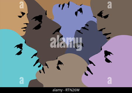 Menschliche silhoutte druckbare Illustration Stockfoto