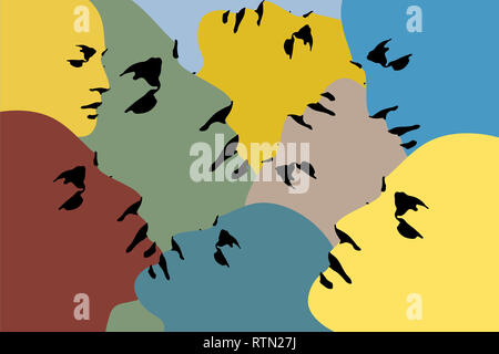 Menschliche silhoutte druckbare Illustration Stockfoto