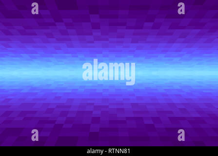 Abstrakte Violett und cyan Farbverlauf Hintergrund. Textur mit Pixel quadratische Blöcke. Mosaik Muster. Flugzeuge in Winkel Perspektive. Stockfoto