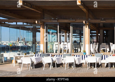 Harbour House Fischrestaurant und gehobenen Restaurant an der V&A Waterfront, Kapstadt, Südafrika an einem sonnigen Tag Winter Stockfoto