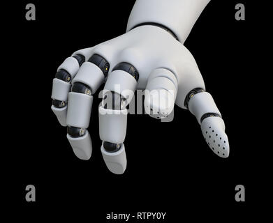 Roboter Hand, Zeigefinger, isoliert Stockfoto