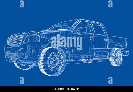 Vektor auto Silhouetten. Wiedergabe von 3d Stock Vektor