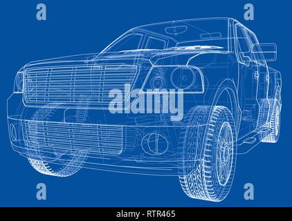 Vektor auto Silhouetten. Wiedergabe von 3d Stock Vektor