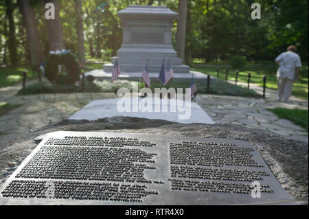 Das Grab von Rutherford B. Hayes und Lucy Hayes auf Spiegel Grove in Fremont, Ohio Stockfoto