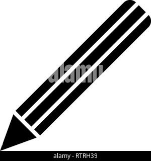 Bleistift Symbol - Schwarz einfach, isoliert - Vector Illustration Stock Vektor