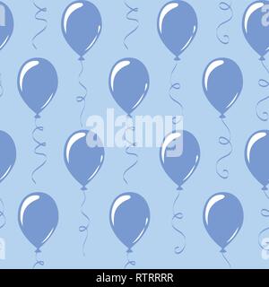 Nahtlose Muster blau party Ballons Vektor-illustration EPS 10. Stock Vektor