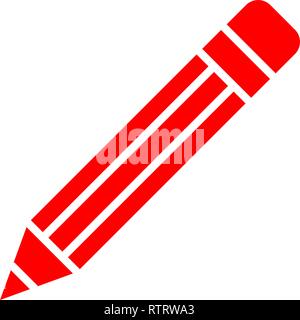 Bleistift Symbol - Rot, isoliert - Vector Illustration Stock Vektor