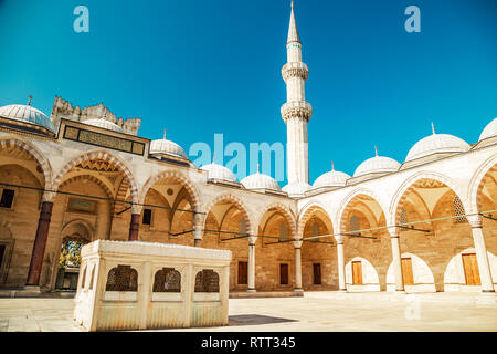 Die berühmten Suleymaniye Moschee, Istanbul, Türkei - 19. September 2018. Stockfoto