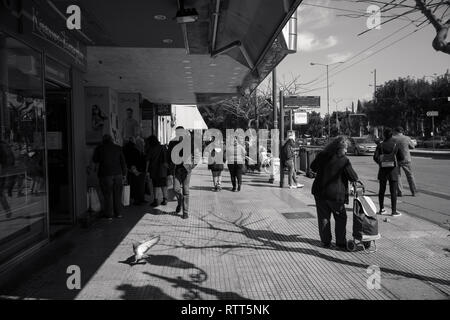 Am Busbahnhof, Kallithea Athens Griechenland Stockfoto