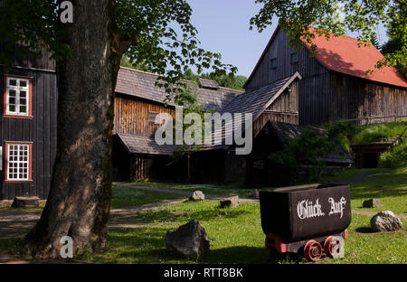 Grube Samson Bergwerksmuseum, Sankt Andreasberg, Harz, Niedersachsen, Deutschland Stockfoto