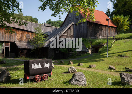 Grube Samson Bergwerksmuseum, Sankt Andreasberg, Harz, Niedersachsen, Deutschland Stockfoto