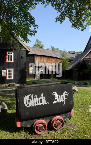 Grube Samson Bergwerksmuseum, Sankt Andreasberg, Harz, Niedersachsen, Deutschland Stockfoto