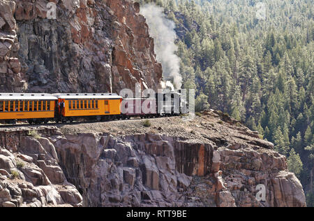 Durango und Silverton Schmalspurbahn in der San Juan Berge in die Colorado Rockies, USA Stockfoto