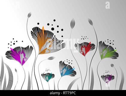 Stilvollem Blüten-blätter-abstrakten Hintergrund. Farbige dekorative Blätter 10 eps Stock Vektor