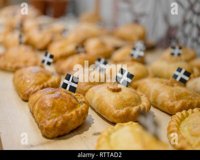 Bilder aus dem Jahr 2019 weltweit Pasty Meisterschaft an das Eden Project, Cornwall. Stockfoto