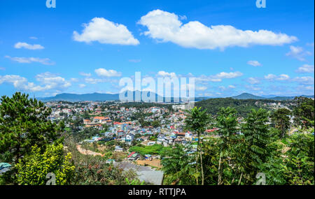 Luftaufnahme von Dalat, Vietnam. Dalat ist im zentralen Hochland von Vietnam. Stockfoto