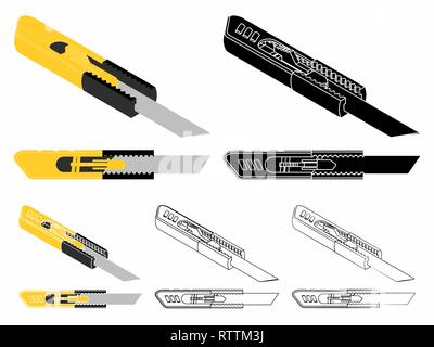 Cutter gefärbt. Skizzieren. Schwarz füllen. Stock Vektor