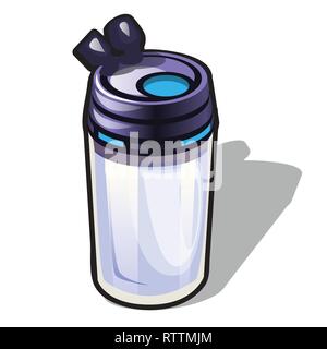 Reisebecher auf weißem Hintergrund. Vektor cartoon Close-up Abbildung. Stock Vektor