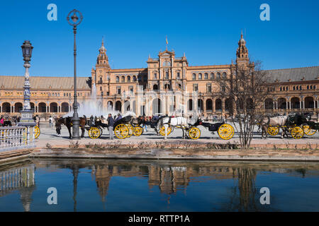 Plaza de Espania Sevilla Spanien Stockfoto