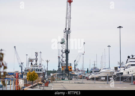 Reparatur Docks für Yachten Stockfoto