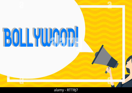 Konzeptionelle Hand schreiben Bollywood angezeigt. Business Foto präsentiert das indische Kino eine Quelle der Unterhaltung unter der neuen Generation Stockfoto