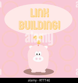 Text Zeichen angezeigt Link Building. Konzeptionelle foto Prozess des Erwerbs von Hyperlinks von anderen Webseiten Verbindung Stockfoto
