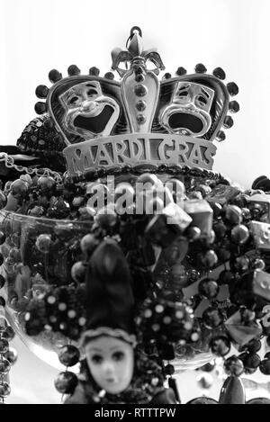 Mardi Gras Dekorative Perlen - Schwarz und Weiß Stockfoto