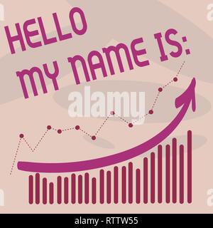 Text Zeichen angezeigt Hallo mein Name ist. Konzeptionelle foto Sitzung jemand neue Einführung Interview Präsentation Stockfoto