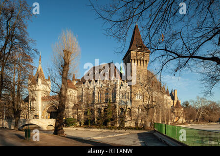 Vajdahunyad-Burg in Budapest, Ungarn. Stockfoto