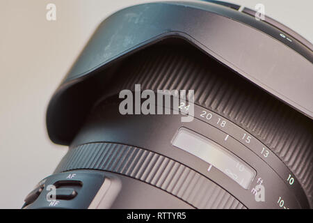 Makro Farbe Foto der Maßstab einer Weitwinkelobjektiv Stockfoto